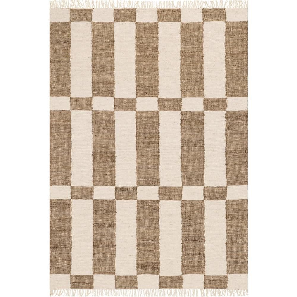 nuLOOM Tierra Jute Modern Farmhouse Brown 8 ft. x 10 ft. Indoor Area ...