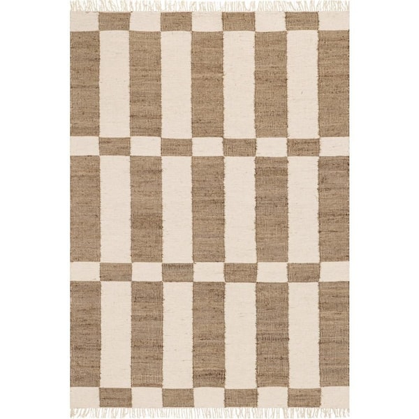 Tierra Jute Modern Farmhouse Brown 8 ft. x 10 ft. Indoor Area Rug