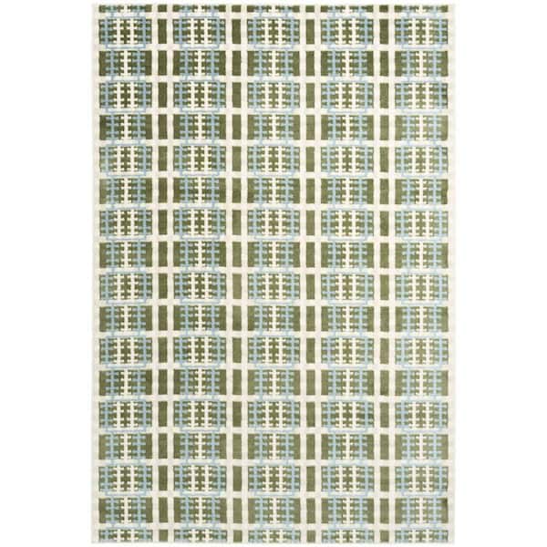 Nordic Blue Green 4 ft. x 6 ft. All-over design Contemporary Area Rug