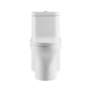 Lifelive 1-Piece 1.27 GPF Dual Flush Elongated Toilet in Glossy White