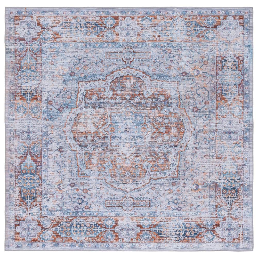 Tuscon Beige/Rust 6 ft. x 6 ft. Machine Washable Distressed Border Square Area Rug price history on PriceWatchPro