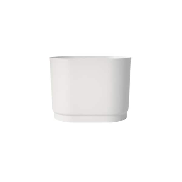 39 in. x 23 in. Stone Resin Solid Surface Flatbottom Freestanding Japanese Soaking Bathtub in White with Seat