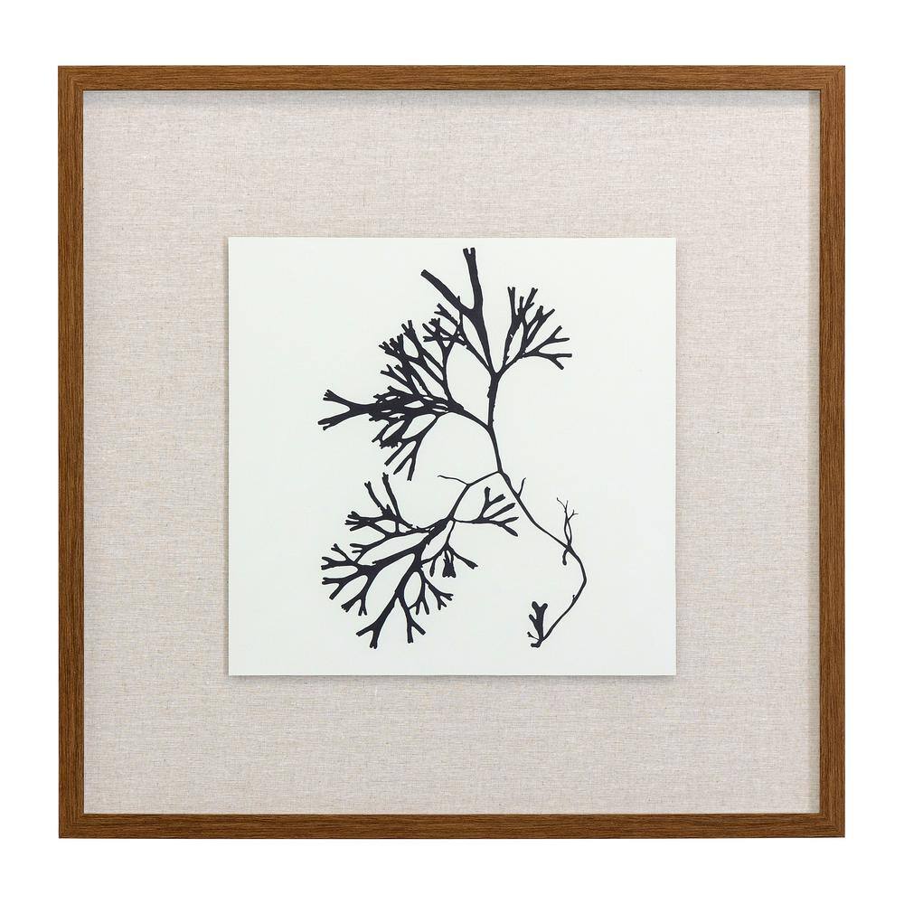 Natural Abstract Black and White Canvas Print with Wooden Frame