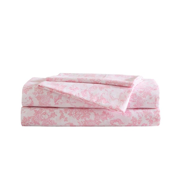 Toile Unicorn 3-Piece Pink Microfiber Twin Sheet Set