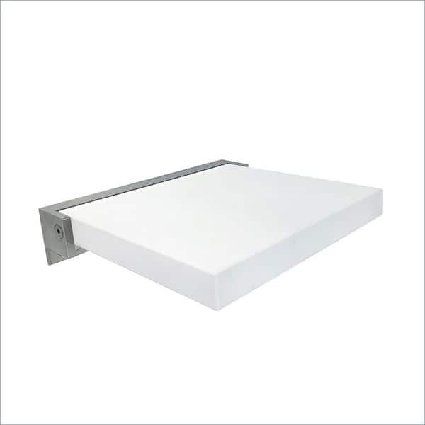 Preston 14 in. W x 14 in. D Vinyl Flip-Up Shower Seat in White and Polished Chrome