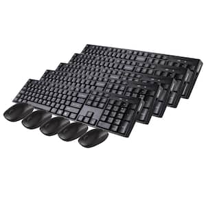 Wireless Multimedia Keyboard and Mouse Combo, Black Plus (5-Pack)
