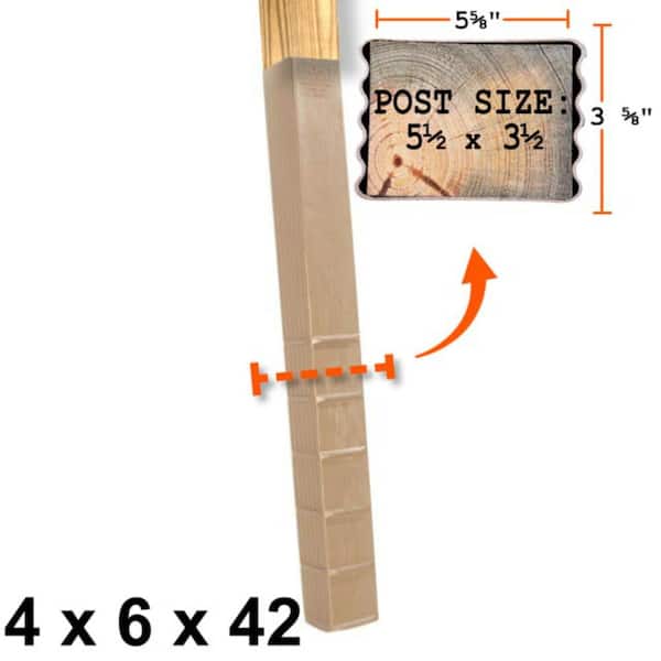 Post Protector 4 in. x 6 in. x 42 in. In-Ground Fence Post Decay Protection
