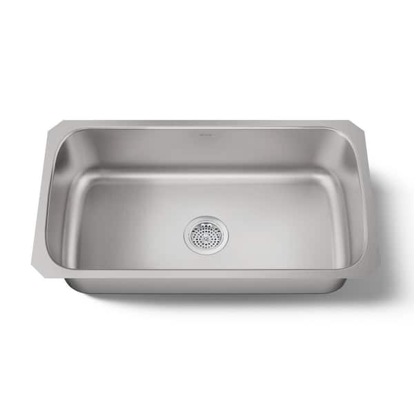 KOHLER Undertone Undermount Stainless Steel 32 in. Single Bowl Kitchen Sink