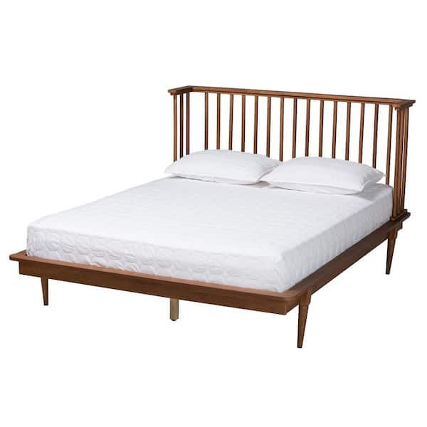 Baxton Studio Flint Brown Wood Frame Queen Platform Bed 236 12782