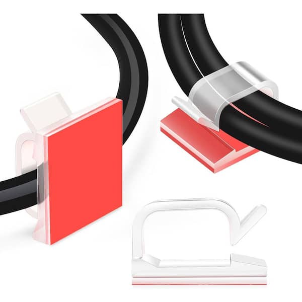 Adhesive Cable Wire Clips Clear 60 PCS Cable Management Wire Organizer Cord Holder for Desk Car Wall TV PC Ethernet