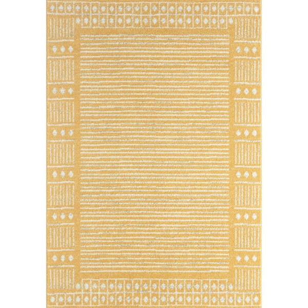 Abani Casa Yellow 7.9 ft. x 10.2 ft. Oriental Polypropylene Area Rug