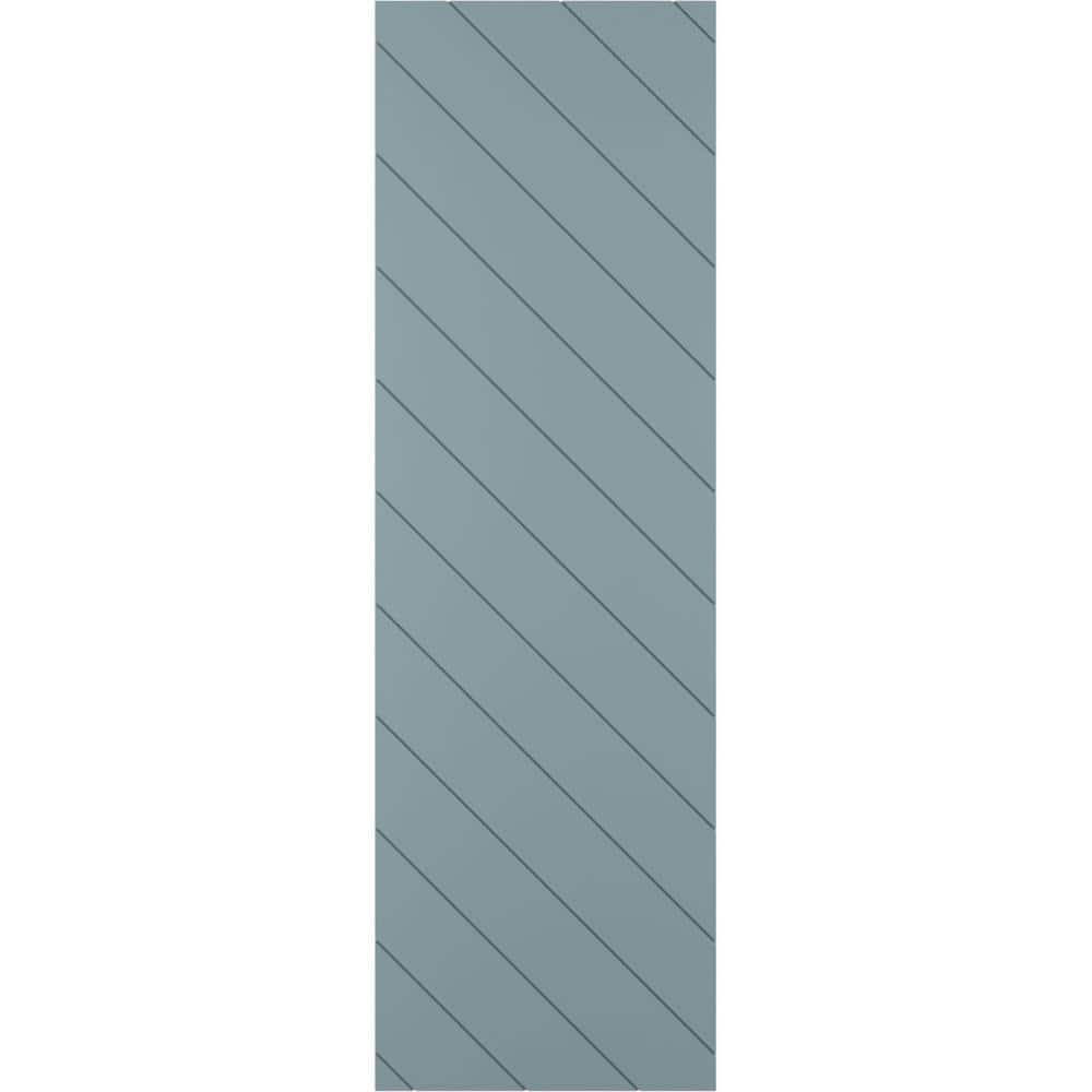 12 in. W x 28 in. H True Fit PVC Diagonal Slat Modern Style Fixed Mount Board and Batten Shutters Peaceful Blue price history on PriceWatchPro