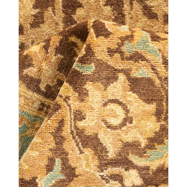 Electric 3 ft. x 5 ft. Brown Floral Wool Indoor Area Rug