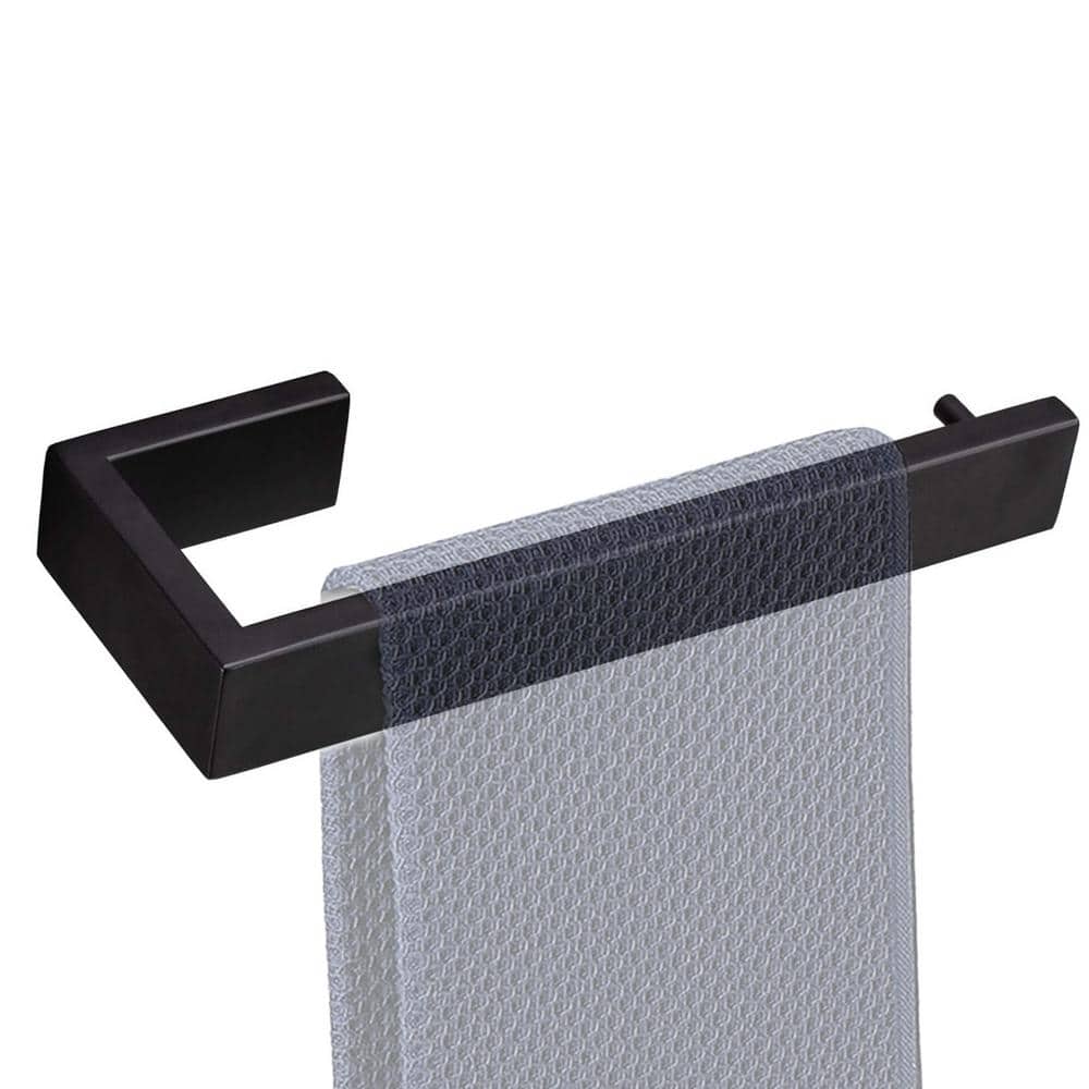 Bathroom 9 in. Wall Mounted Towel Bar Stainless Steel Hand Towel Holder in Matte Black price history on PriceWatchPro