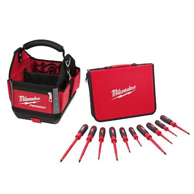 Milwaukee 10-Piece 1000-Volt Insulated Screwdriver Set and Case with ...