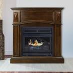 20,000 BTU 36 in. Compact Convertible Ventless Natural Gas Fireplace in Cherry