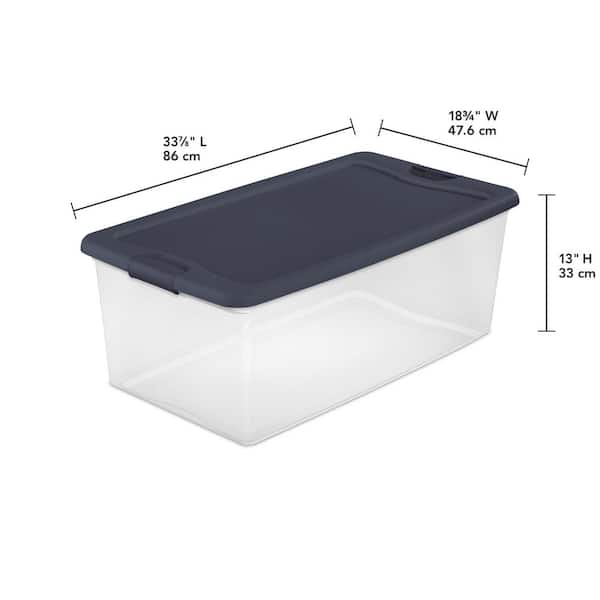 Sterilite 40 Qt. HingeLID Storage Box Plastic, Flat Gray, Set of 6