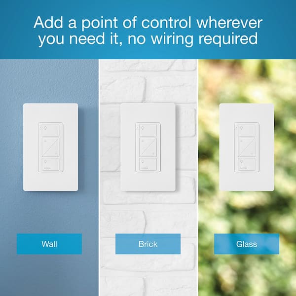 Lutron Pico Smart Remote (2-Button with Raise/Lower) for Caseta Smart Dimmer Switch, Light Almond (PJ2-2BRL-GLA-L01)