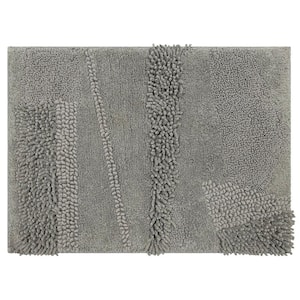 Composition Cool Grey 21 in. x 34 in. Cotton Bath Mat