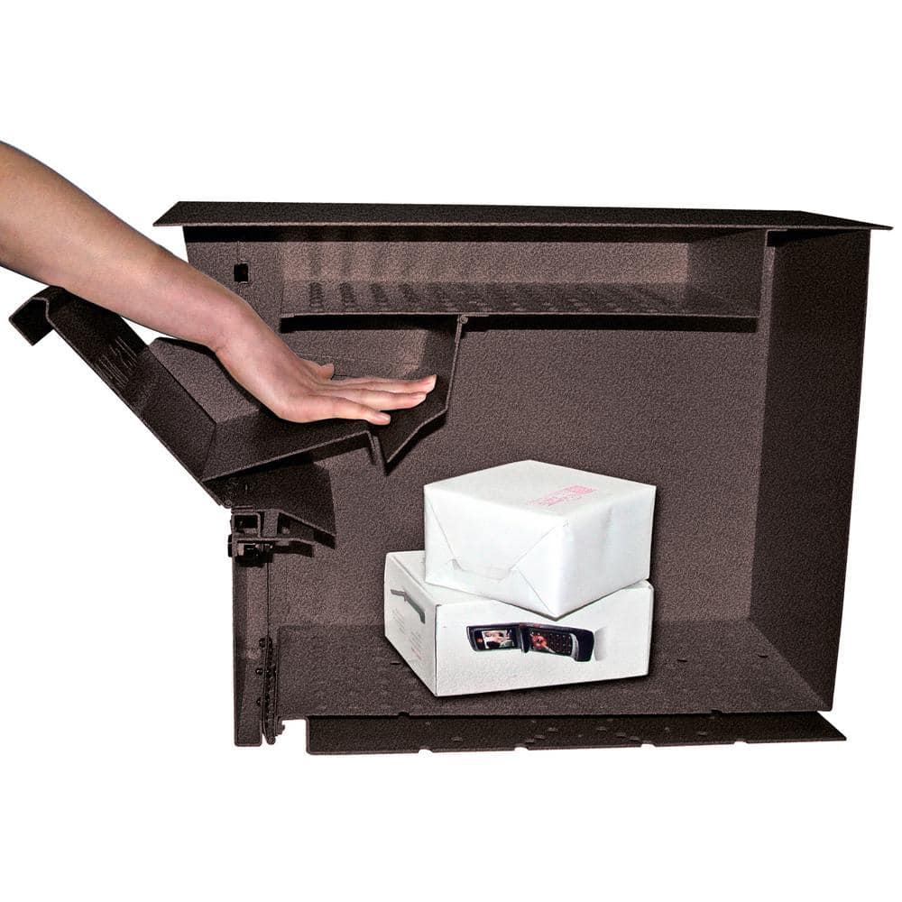 Bronze Lockable Steel Post-Mount Security Mailbox