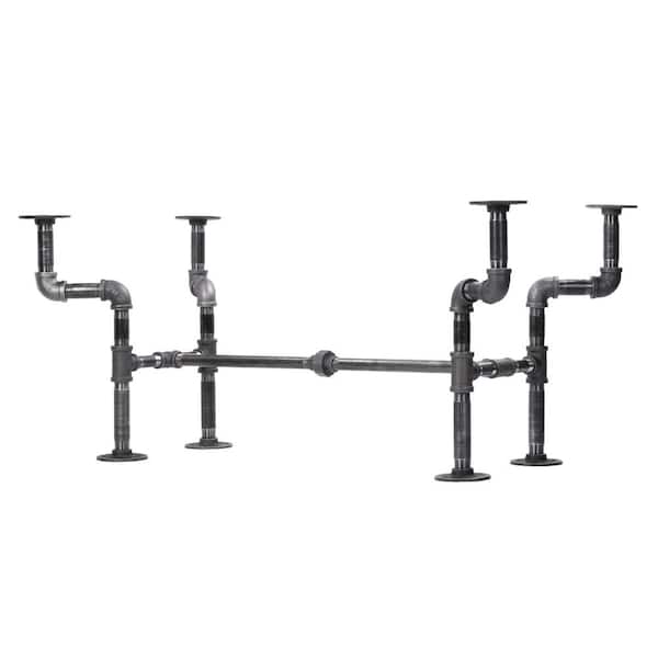 PIPE DECOR 3/4 in. x 3.5 ft. L x 16.75 in. H Black Steel Pipe Streetlights Design Coffee Table Kit