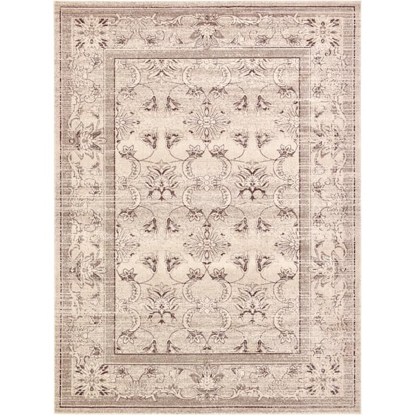 Unique Loom La Jolla Botanica Ivory 8' 0 x 11' 0 Area Rug