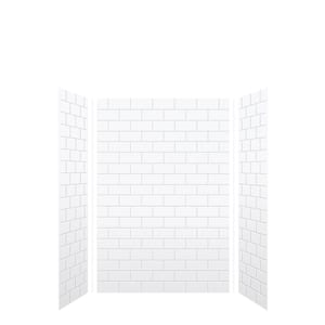 SaraMar 36 in. x 48 in. x 72 in. 3-Piece Easy Up Adhesive Alcove Shower Wall Surround in White