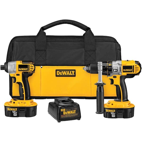DEWALT 18-Volt XRP NiCd Cordless Hammer Drill and Impact Driver Combo Kit (2-Tool) with (2) Batteries 2.4Ah, Charger and Bag