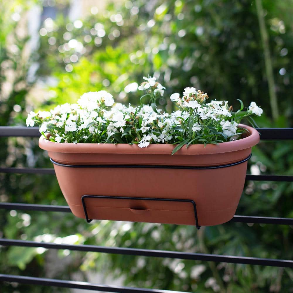 Lucca Terracotta Rectangular Window Box with Self-Watering Basin