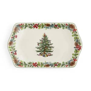 12 in. White Porcelain Rectangular Annual Dessert Platter