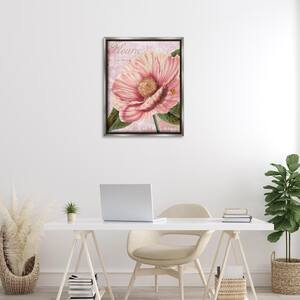 French Flower and Ladybug by Sasha Gray Floater Frame Nature Graphic Art Print 31 in. x 25 in.