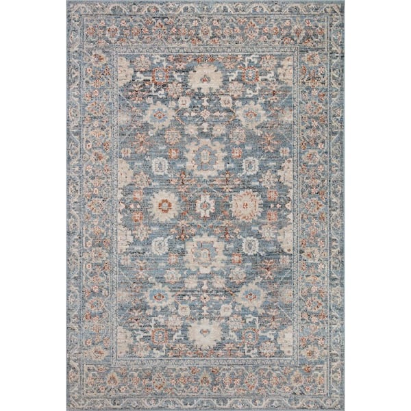 Loloi Odette Sky/Rust 9 ft. 2 in. x 13 ft. Oriental Area Rug