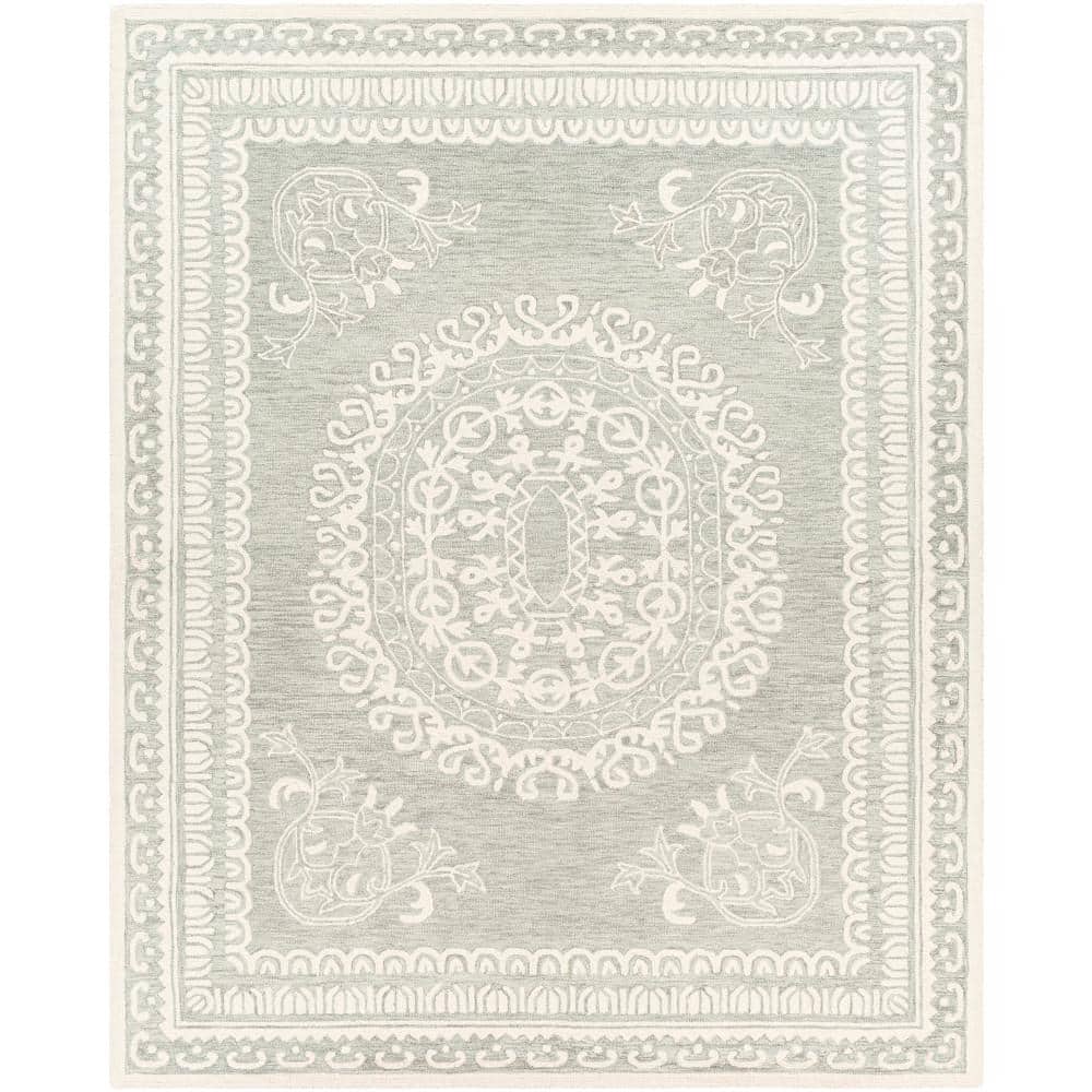 Livabliss Newcastle Seafoam Medallion 8 ft. x 10 ft.Indoor Area Rug ...
