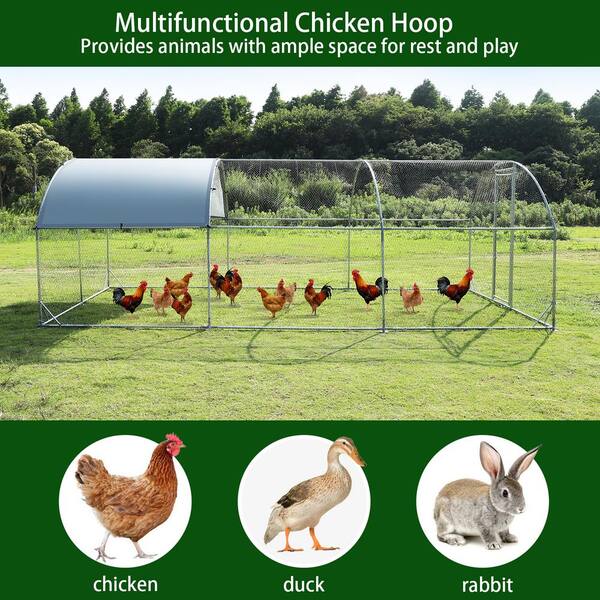 Siavonce Large Metal Chicken Coop Upgrade 3 Support Steel Wire 