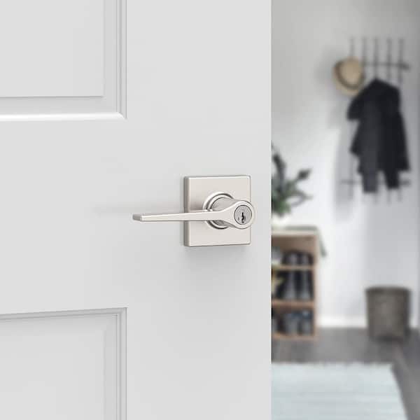 Hollis Satin Nickel Keyed Entry Door Lever Featuring SmartKey Security