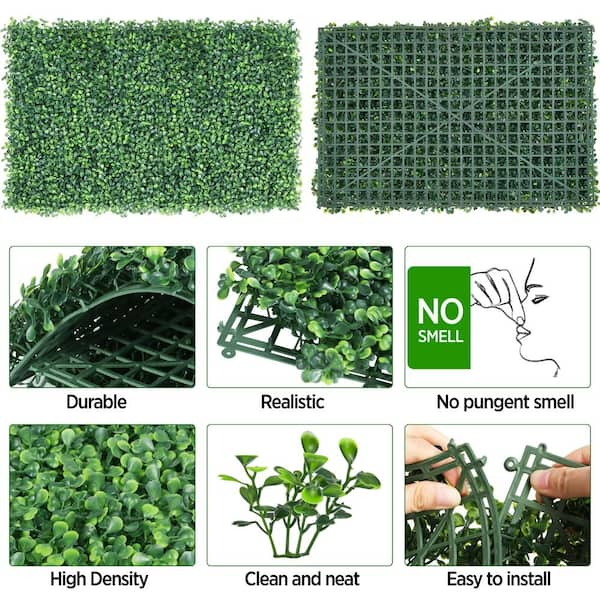 Yaheetech 12-Pcs 24 in. x 16 in. Artificial Boxwood Hedge Panel