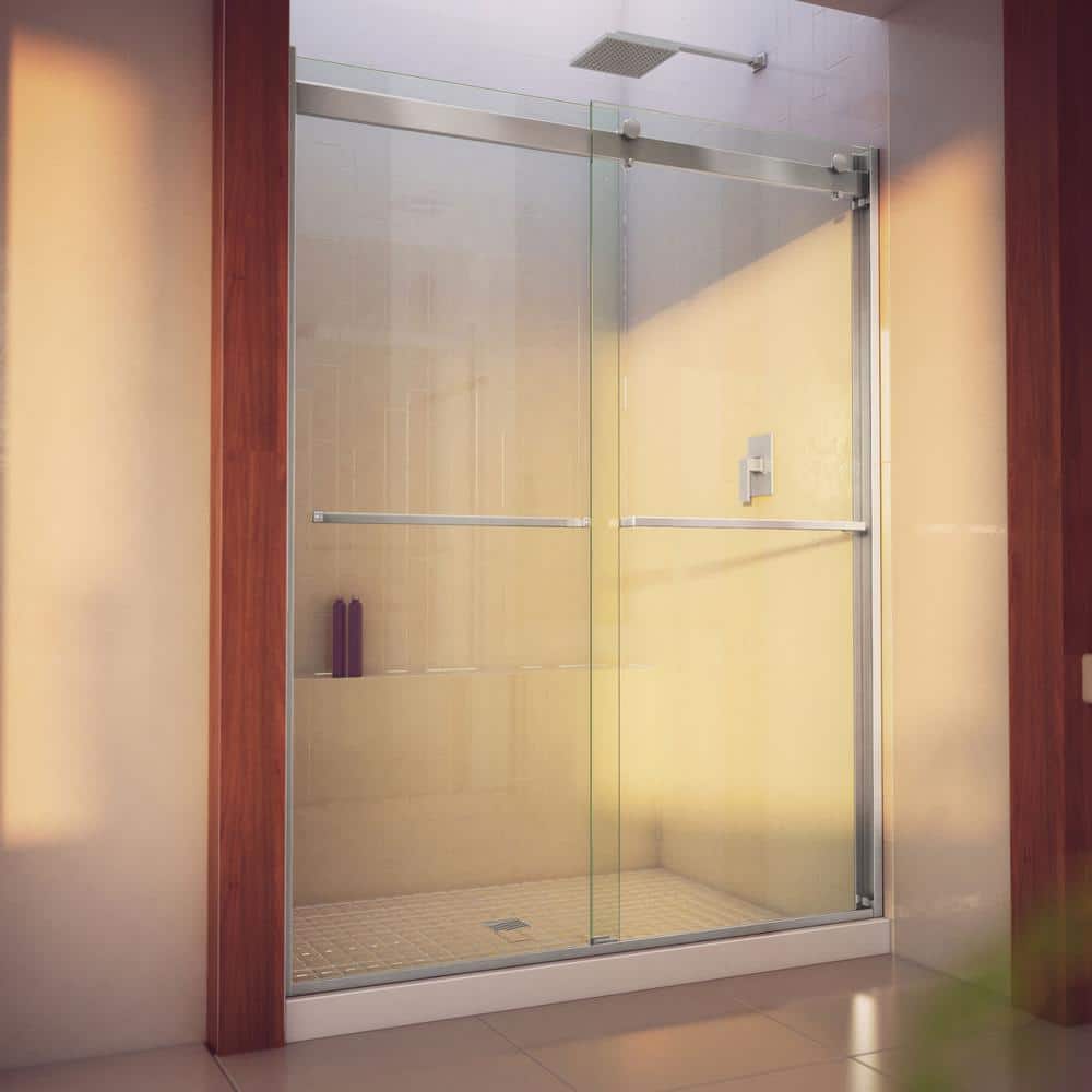 Essence-H 60" x 76" Brushed Nickel Semi-Frameless Shower Door