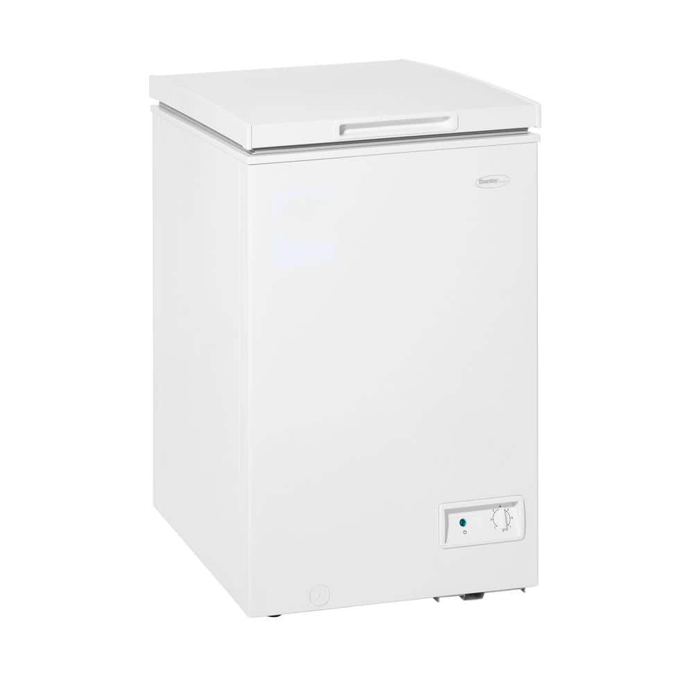 Compact White 3.5 cu ft Chest Freezer with Manual Defrost