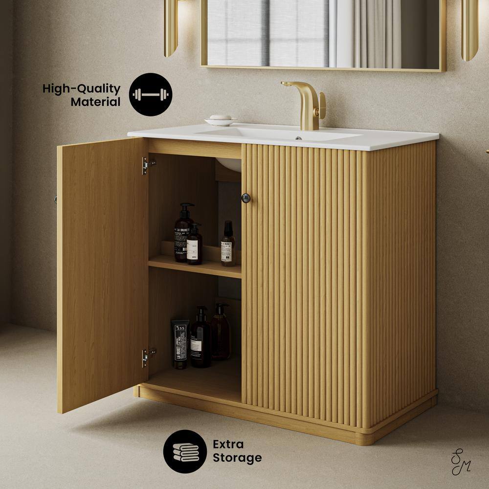Lafayette Natural Oak 36" Freestanding Bathroom Vanity