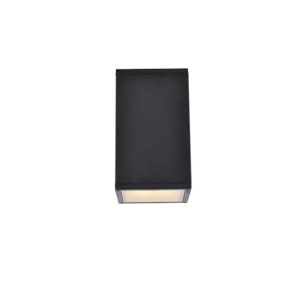 PRIVATE BRAND UNBRANDED Timeless Home 1-Light Rectangular Black LED Outdoor Wall Sconce