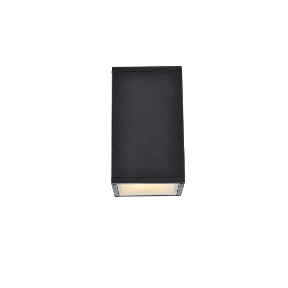 Timeless Home 1-Light Rectangular Black LED Outdoor Wall Sconce