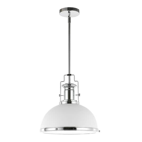 JONATHAN Y Homer 13 in. 1-Light Chrome/White Modern