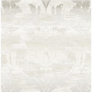 Catamount Damask Metallic Champagne, Silver, & Ivory Paper Strippable Roll (Covers 56.05 sq. ft.)