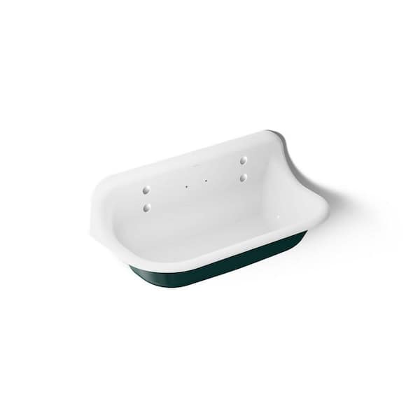 Brockway 36 in. Wall Mount Laundry/Utility Sink in Teal Exterior with White Interior