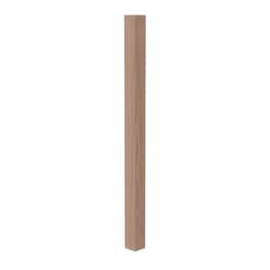 Stair Parts 4000 66 in. x 3 in. Unfinished Red Oak Square Craftsman Solid Core Newel Post for Stair Remodel