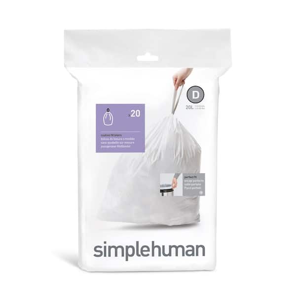 simplehuman 5.3 gal. Code D Custom Fit Can Liner (20-Pack)