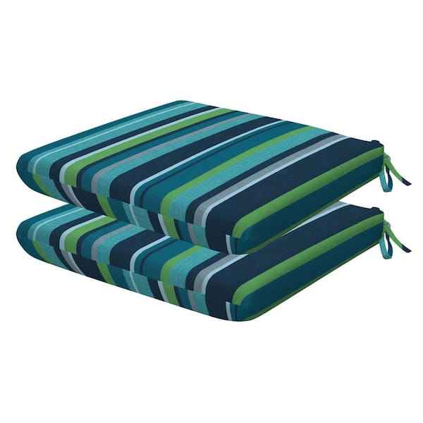 Honeycomb Outdoor Universal Dining Seat Cushion Stripe Poolside (Set of 2)