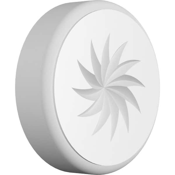 Ekena Millwork 4-in W x 4-in H x 1-in P Standard Grayson Spiral Rosette With Rounded Edge