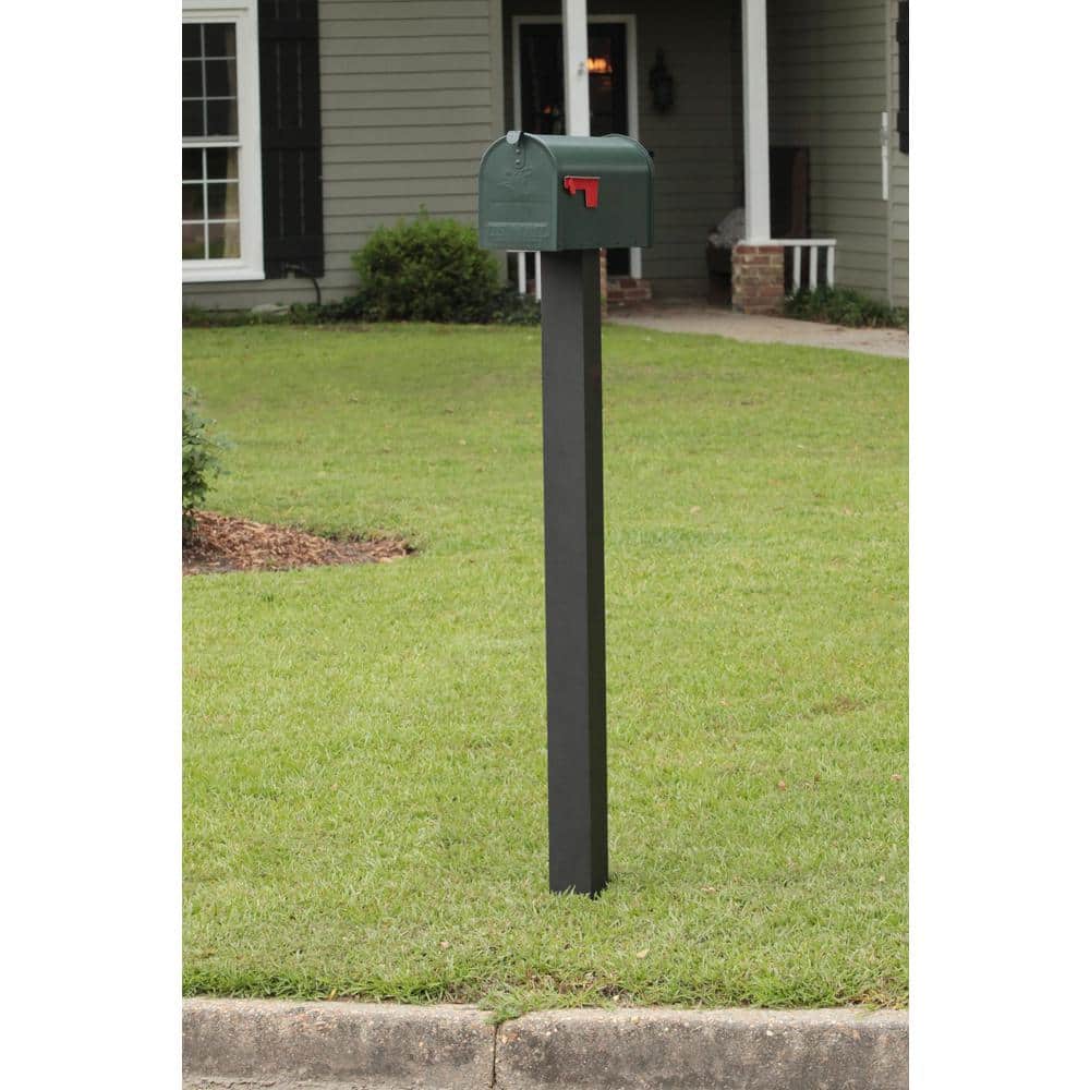 Medium Green Galvanized Steel Lockable Post Mount Mailbox