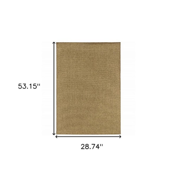 Tan 2 ft. x 4 ft. Loomed Polyester Indoor/Outdoor Area Rug